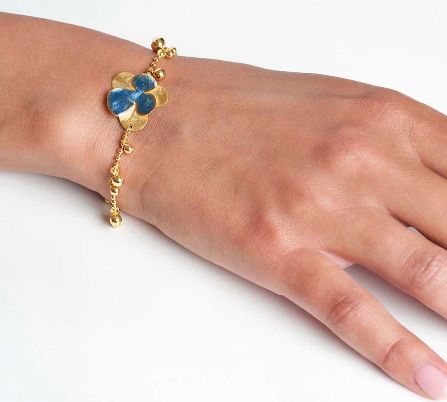 Flower Bracelet Gold & Blue