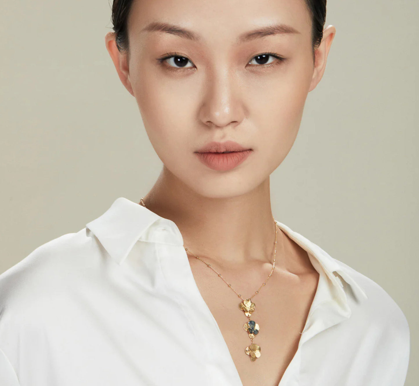 Bloom Necklace Gold & Blue