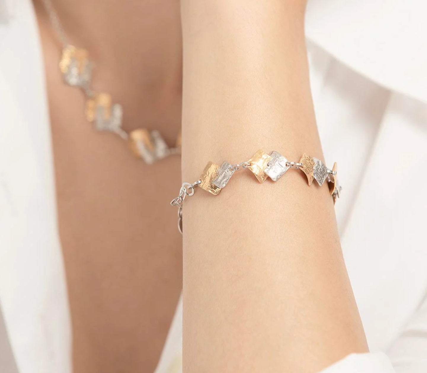 Bicolor Square Bracelet