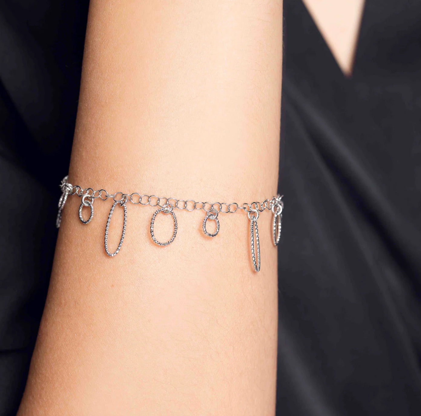 Circles Chain Bracelet Silver