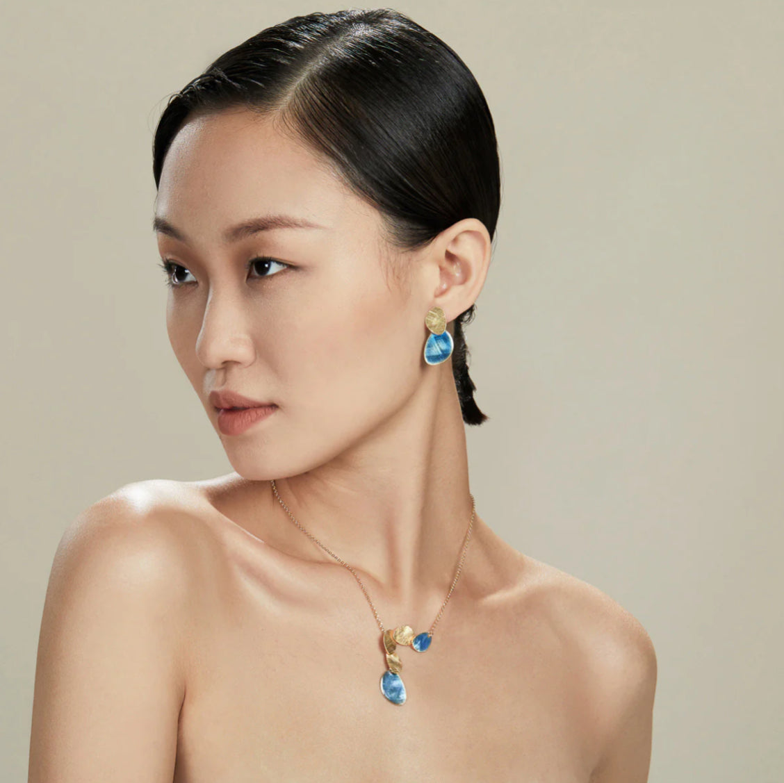 Capri Necklace Gold & Blue