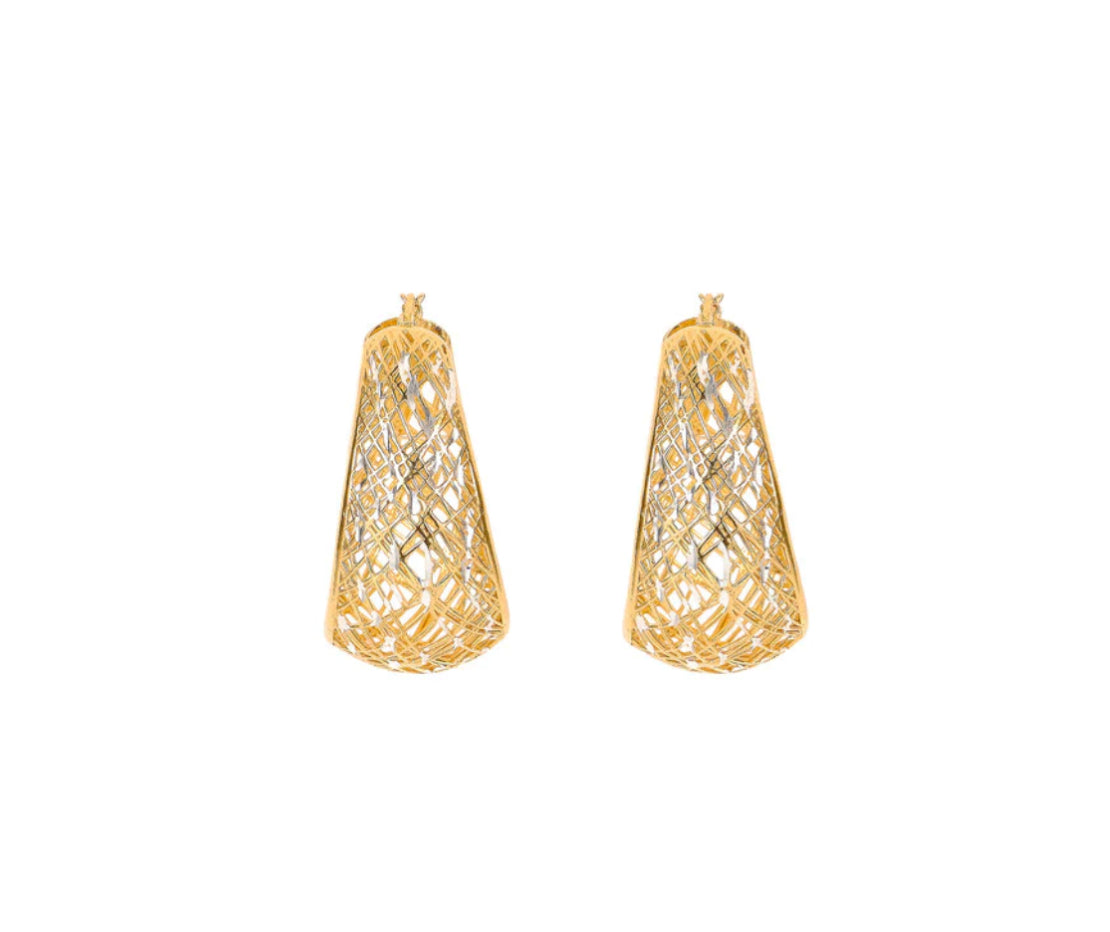 Wide Hoop Earrings Gold