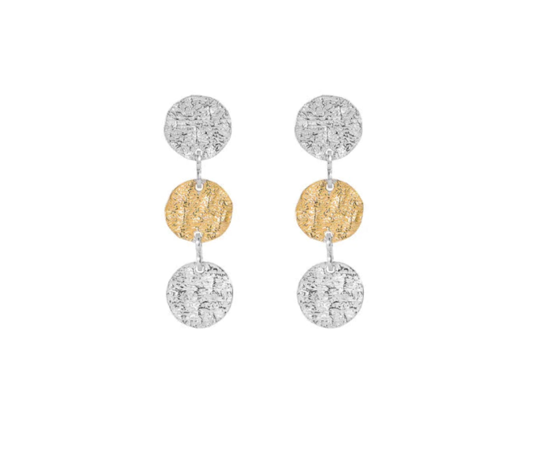 Rounds Earrings Silver & Gold