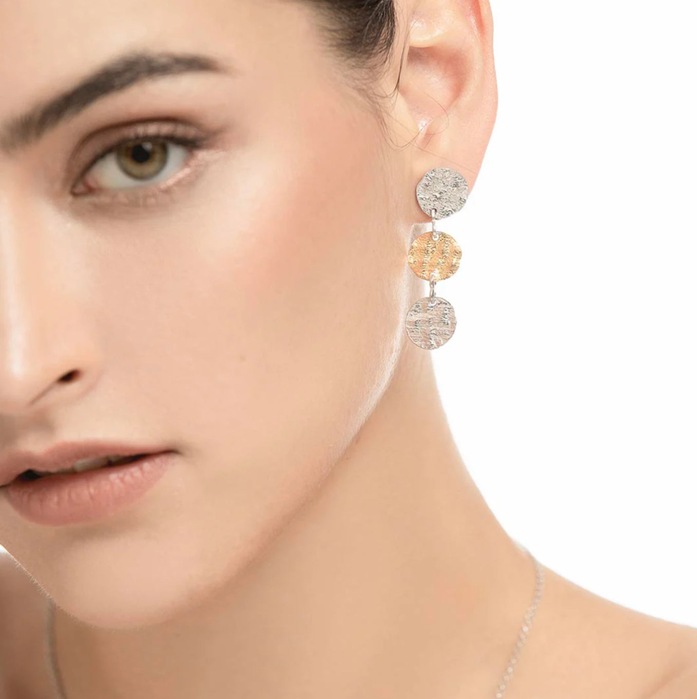 Rounds Earrings Silver & Gold