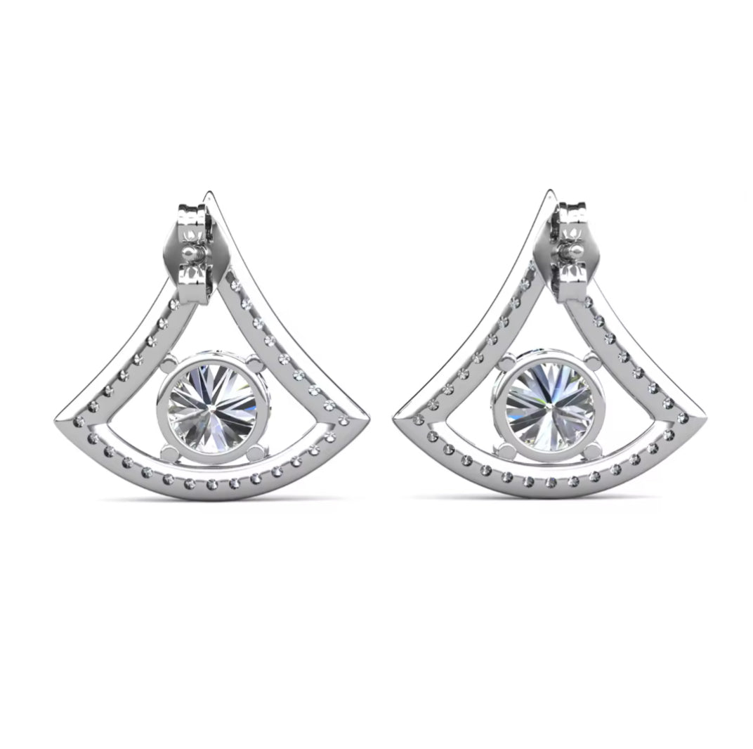Triangle motif earrings