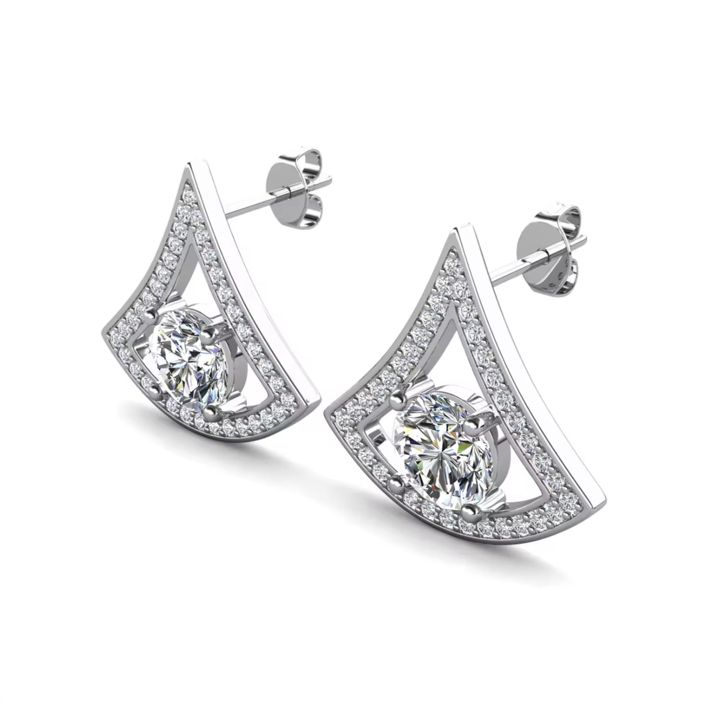 Triangle motif earrings