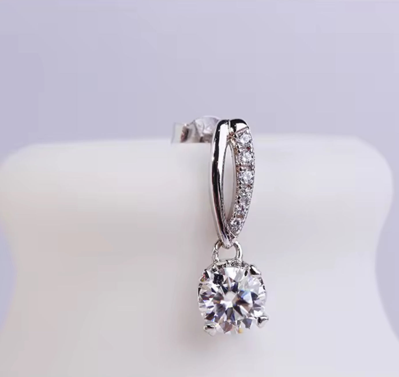 Moissanite earrings in a variety of colors