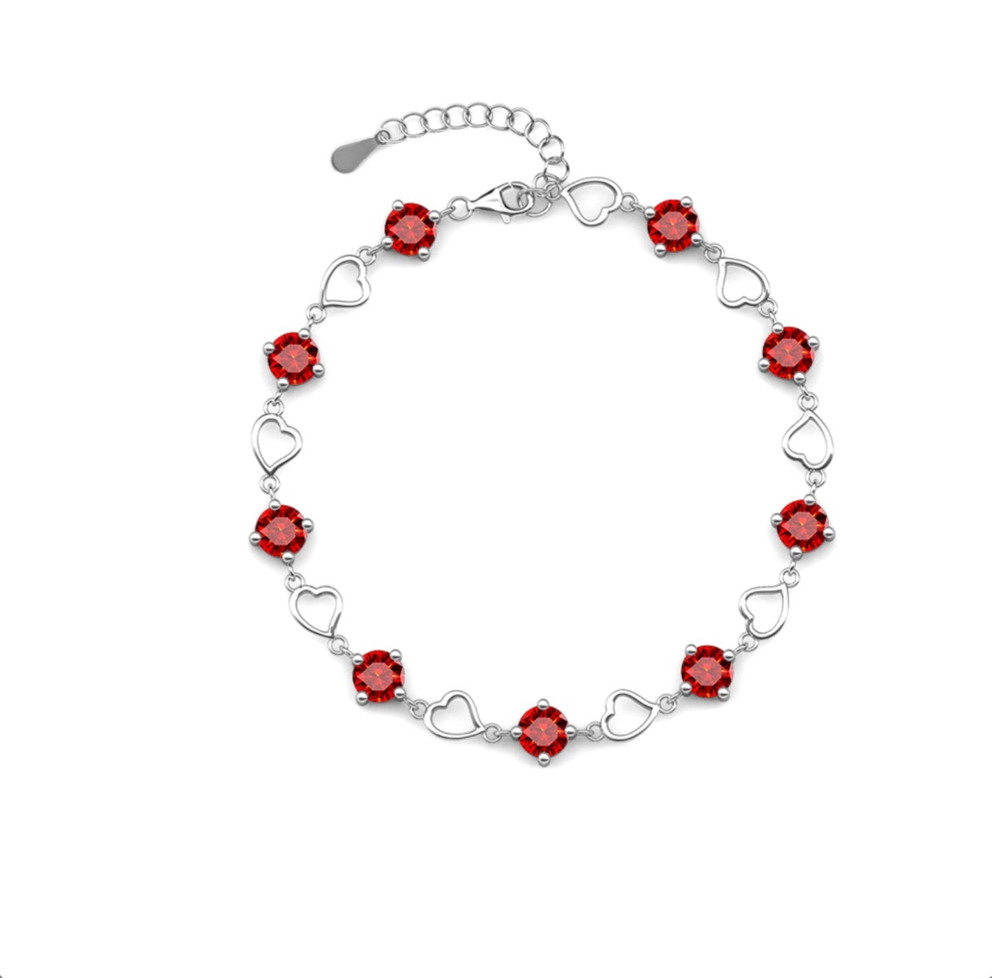 Heart motif bracelet in a variety of colors