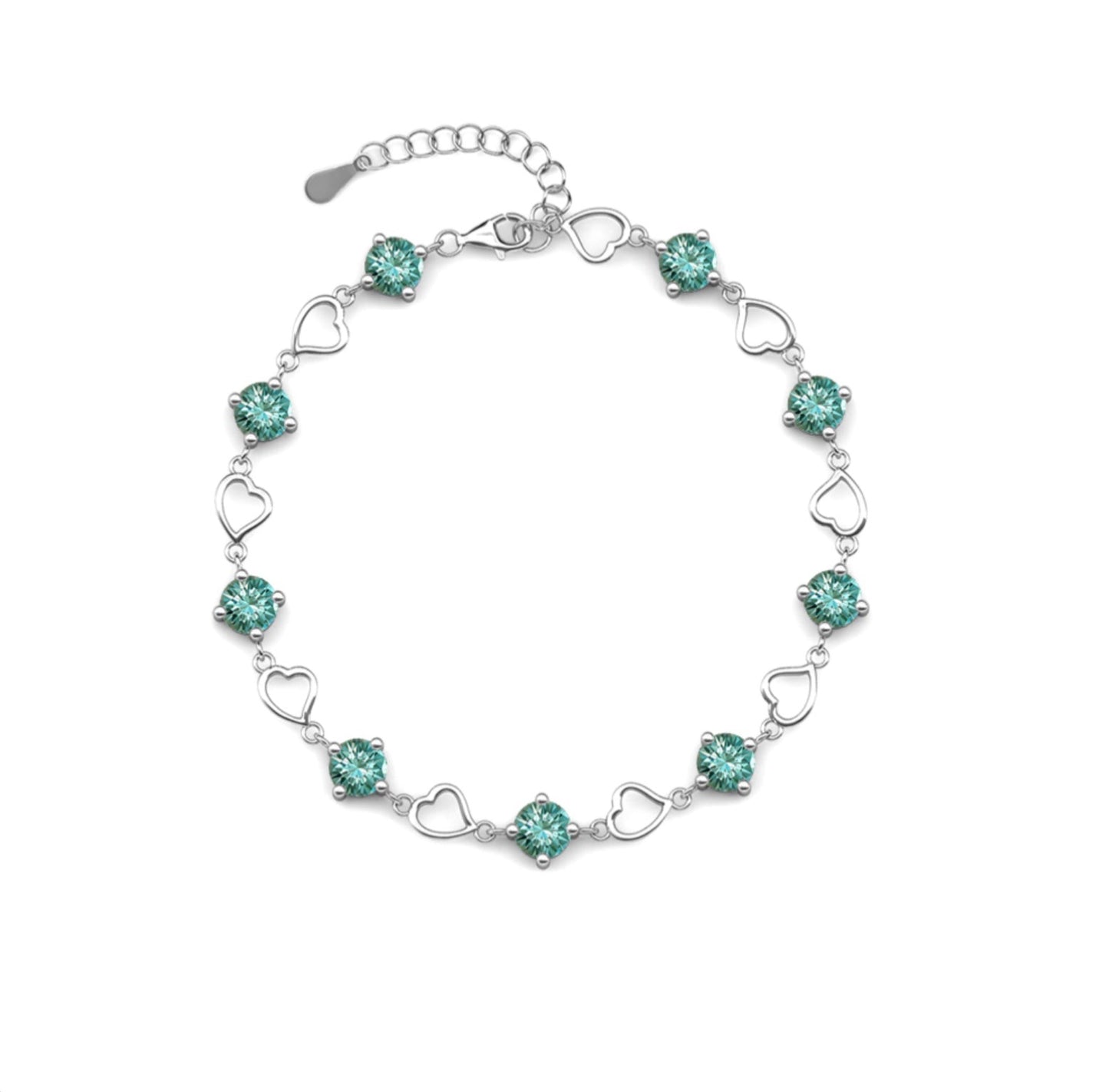 Heart motif bracelet in a variety of colors