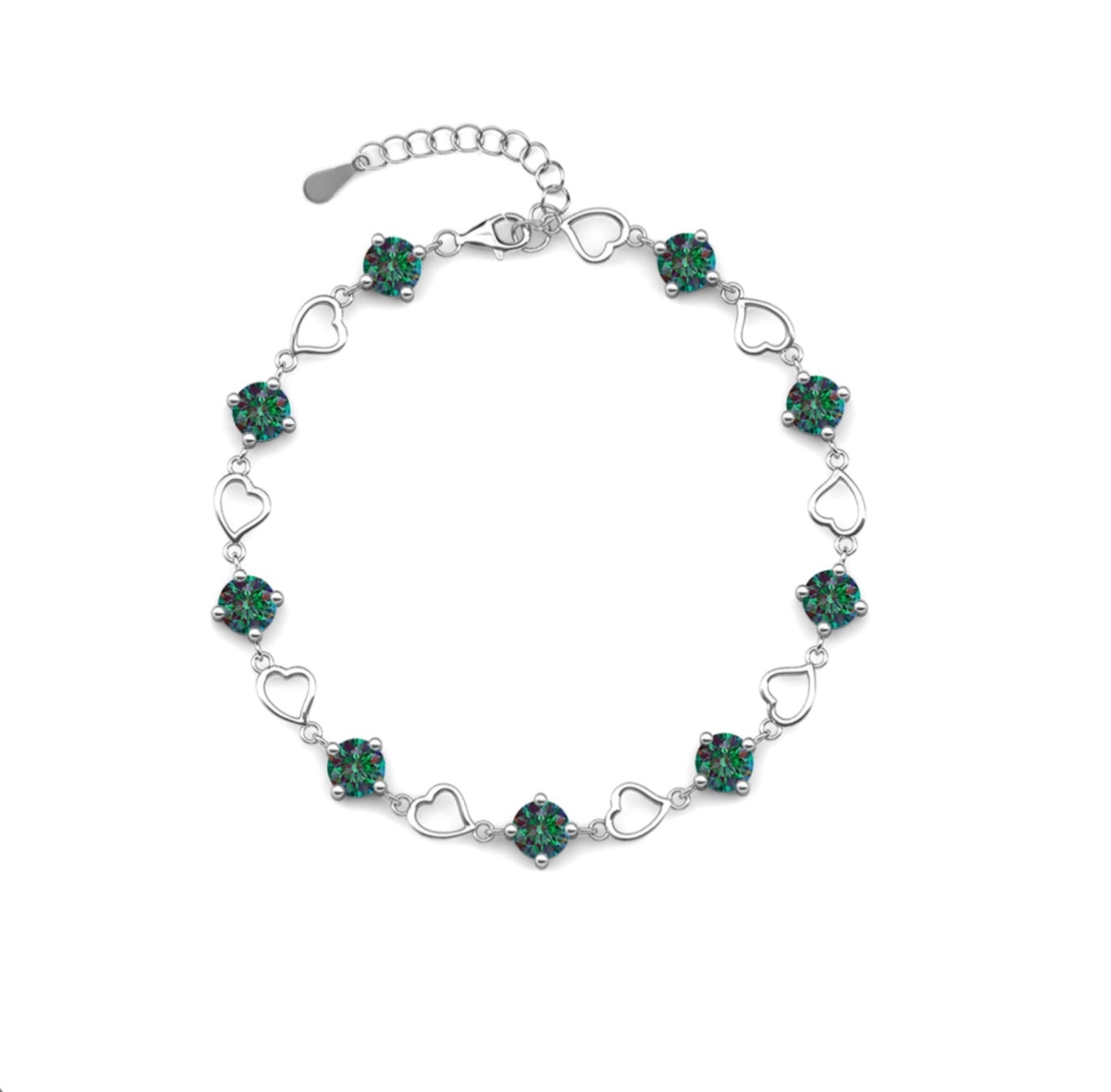 Heart motif bracelet in a variety of colors