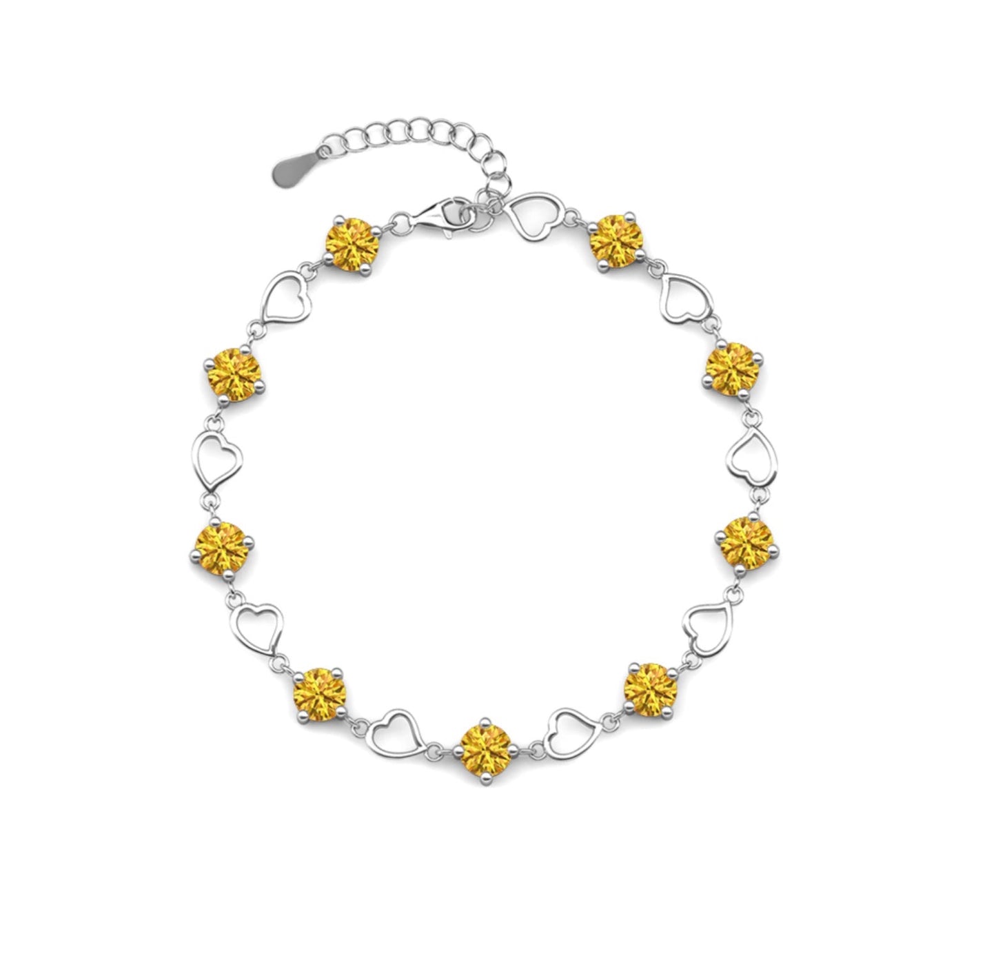Heart motif bracelet in a variety of colors
