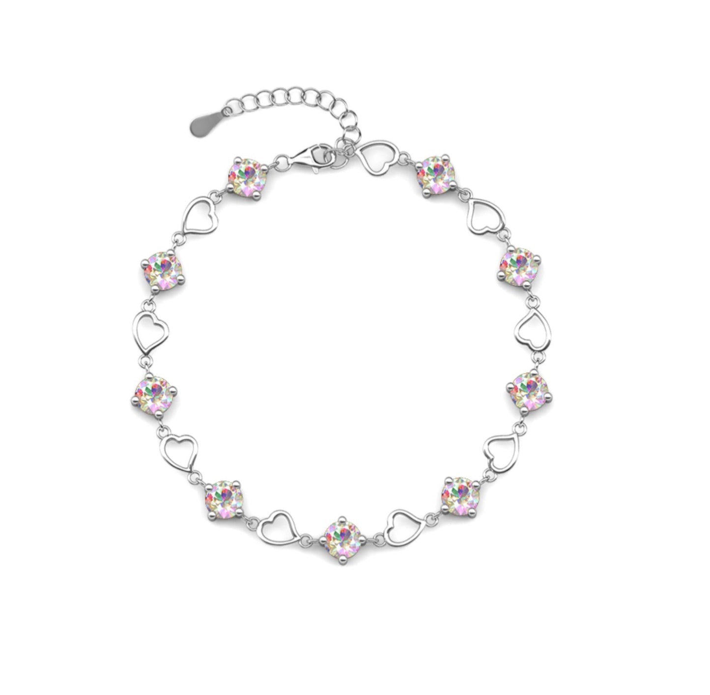 Heart motif bracelet in a variety of colors