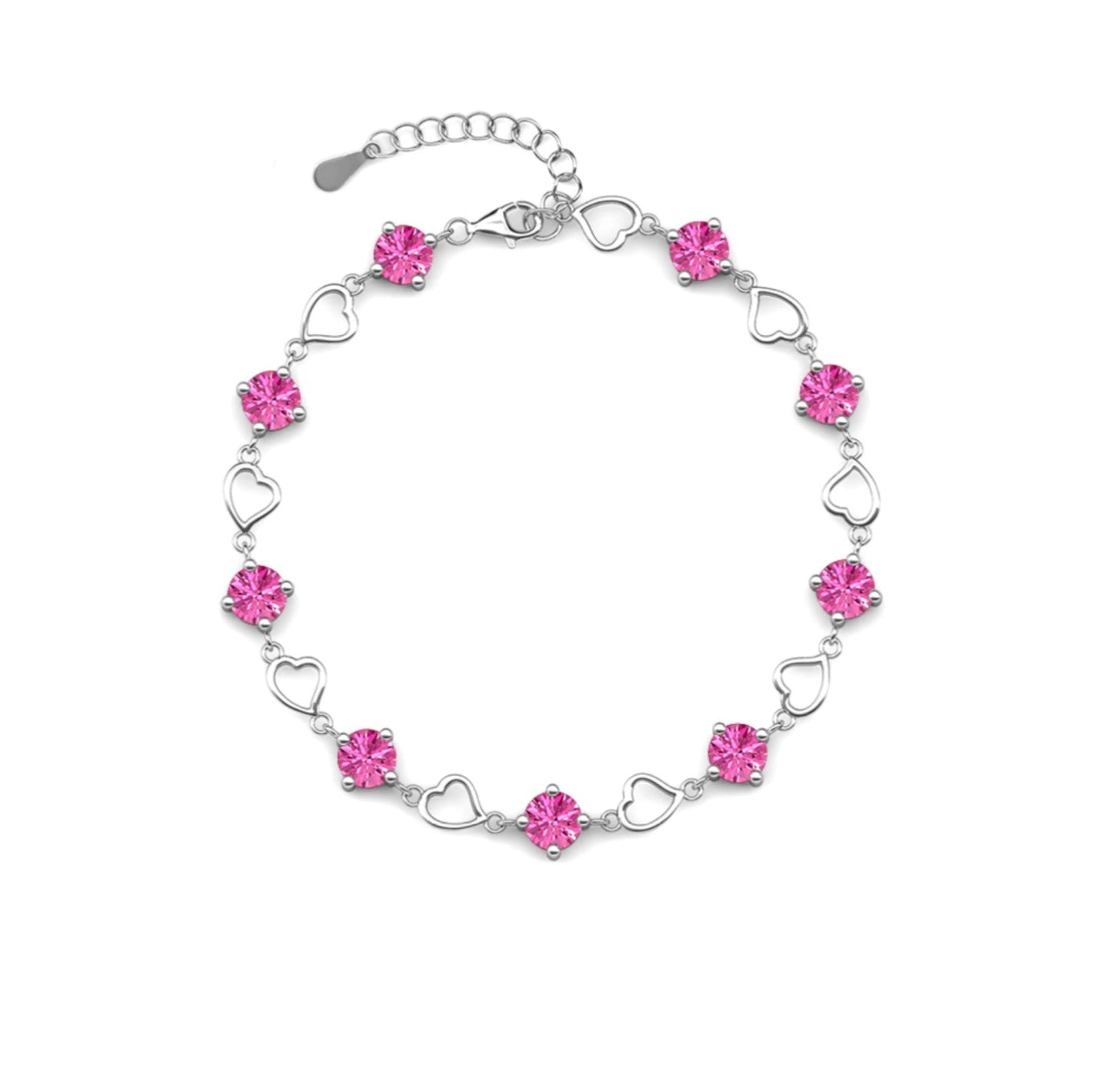 Heart motif bracelet in a variety of colors