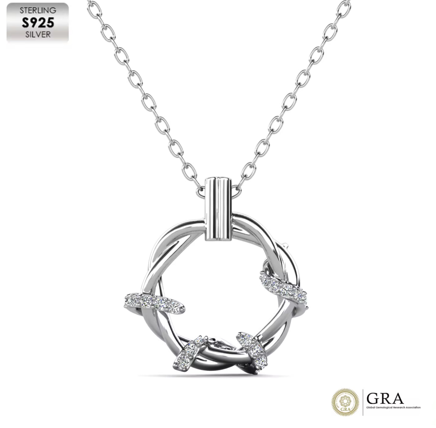 Two Tone Twisted Circle Necklace