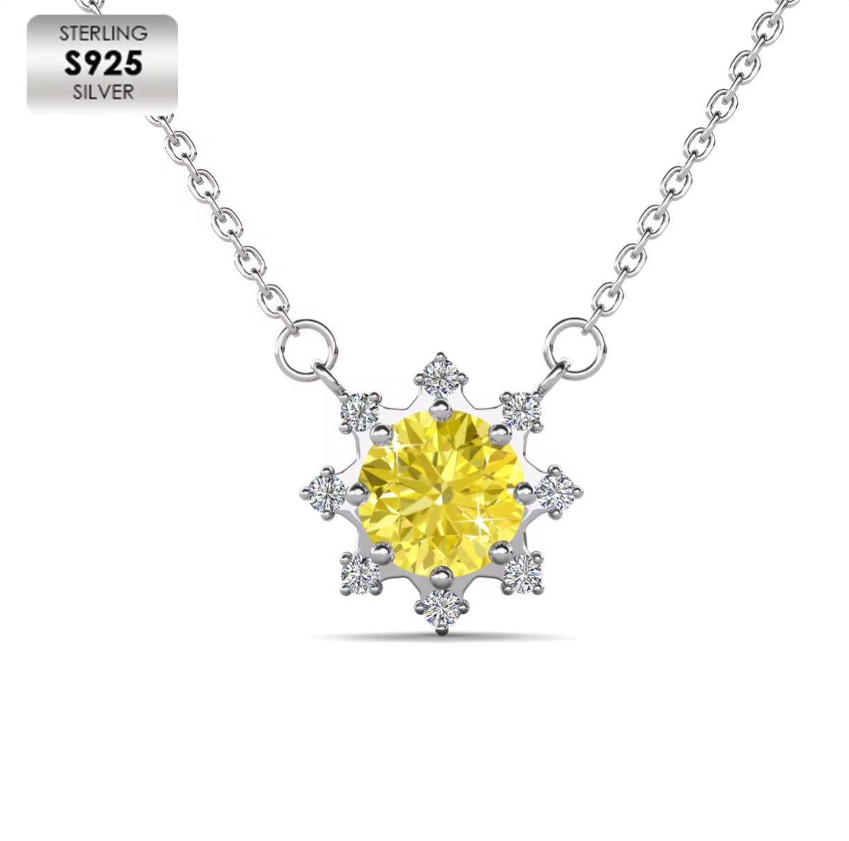 Moissanite Sunshine Necklace in Choice of Colors