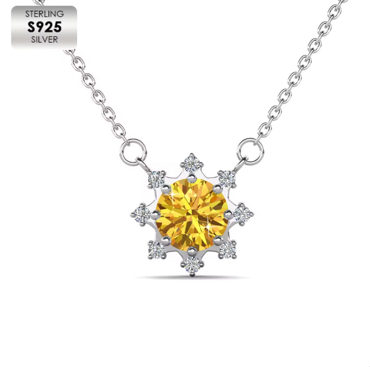 Moissanite Sunshine Necklace in Choice of Colors