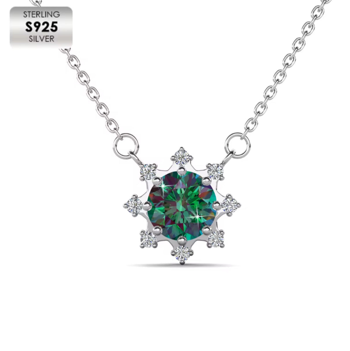 Moissanite Sunshine Necklace in Choice of Colors