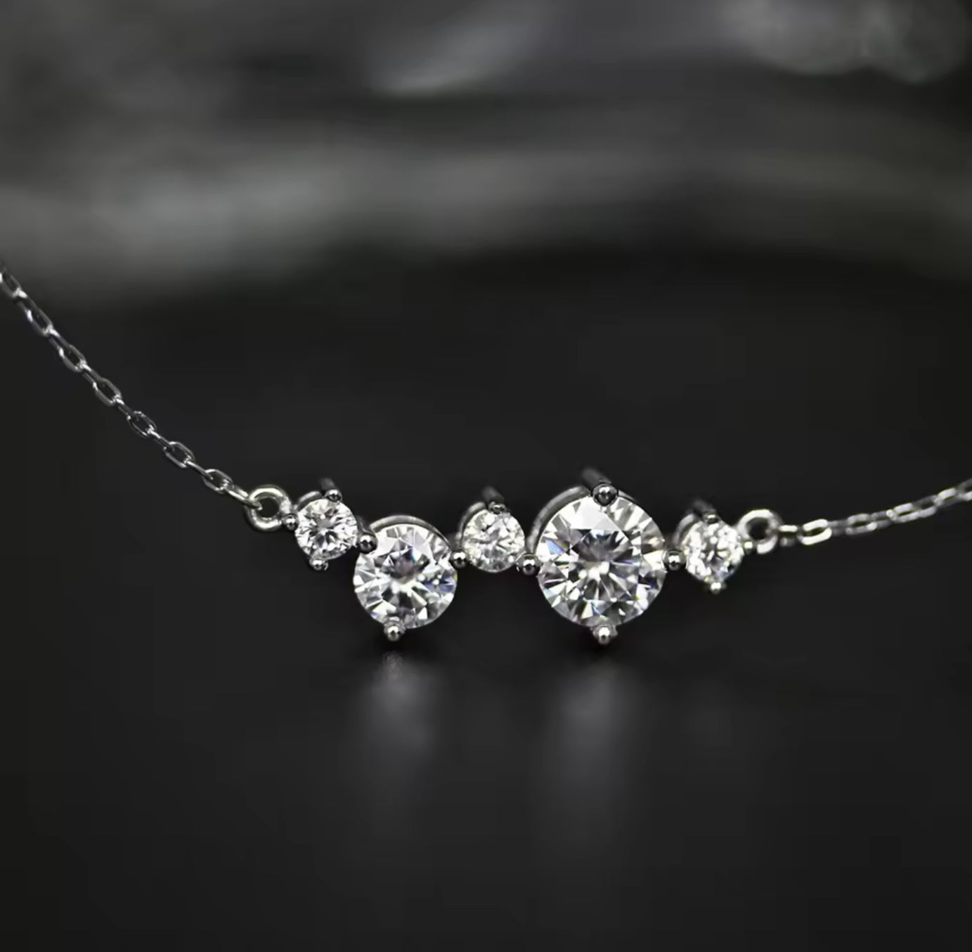 Moissanite 5-strand necklace