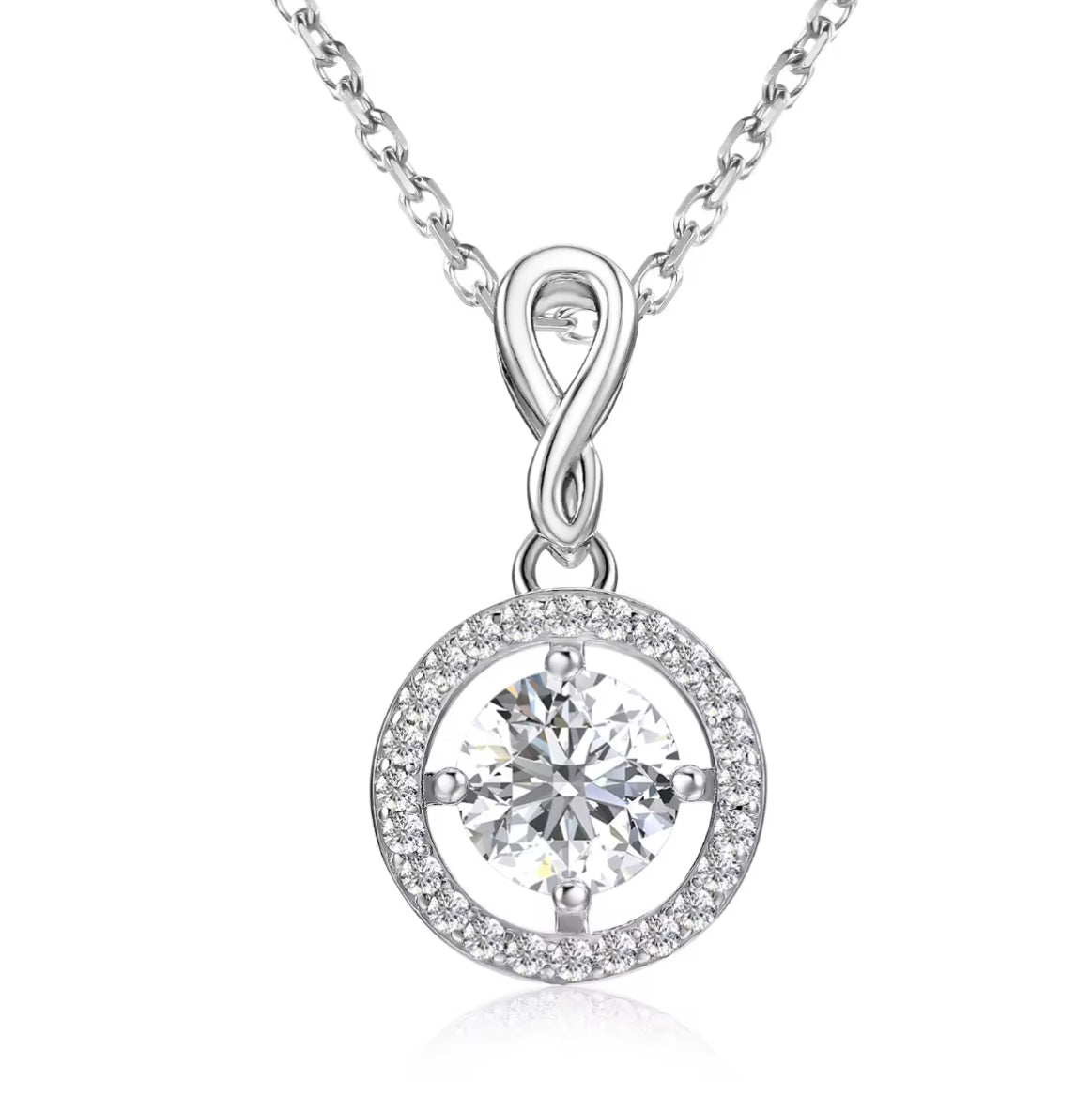 Infinity round motif necklace