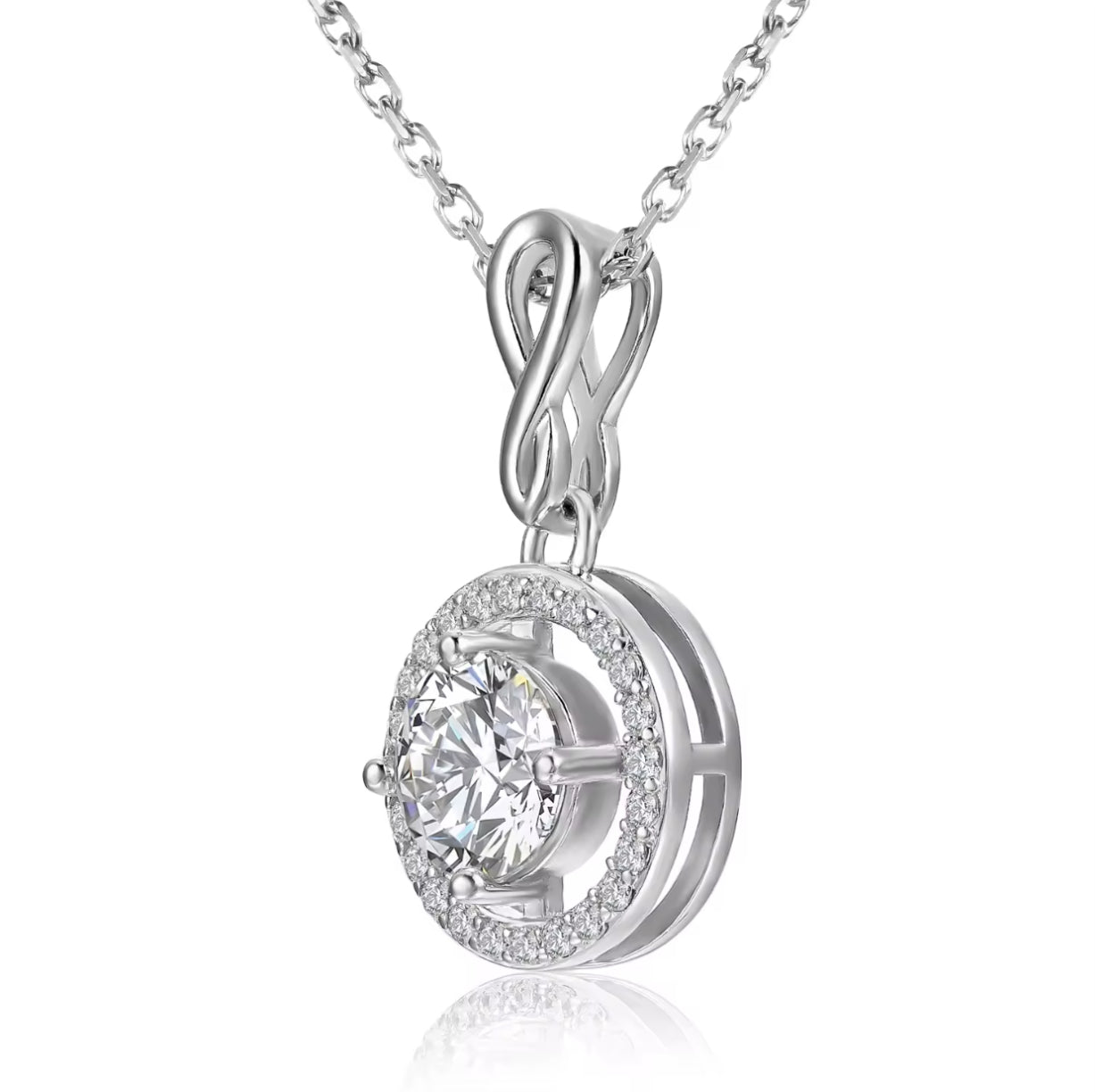 Infinity round motif necklace