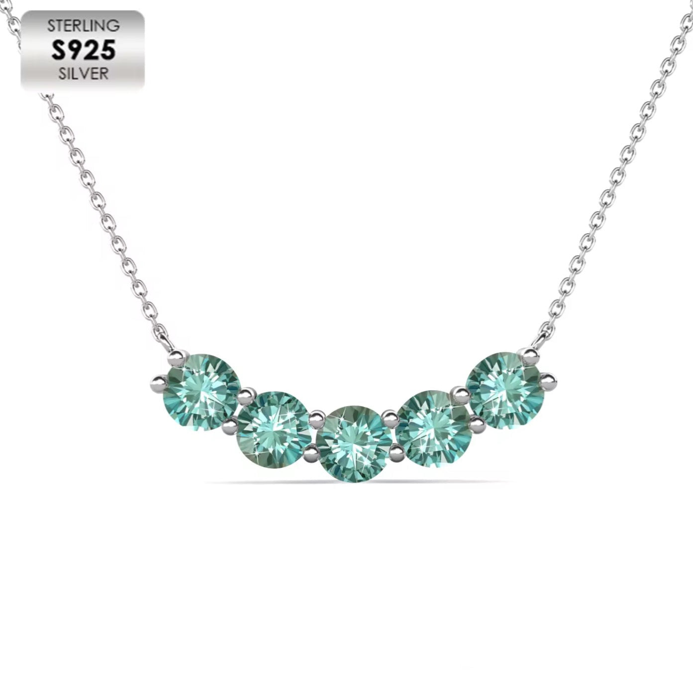 Five-row stone necklace