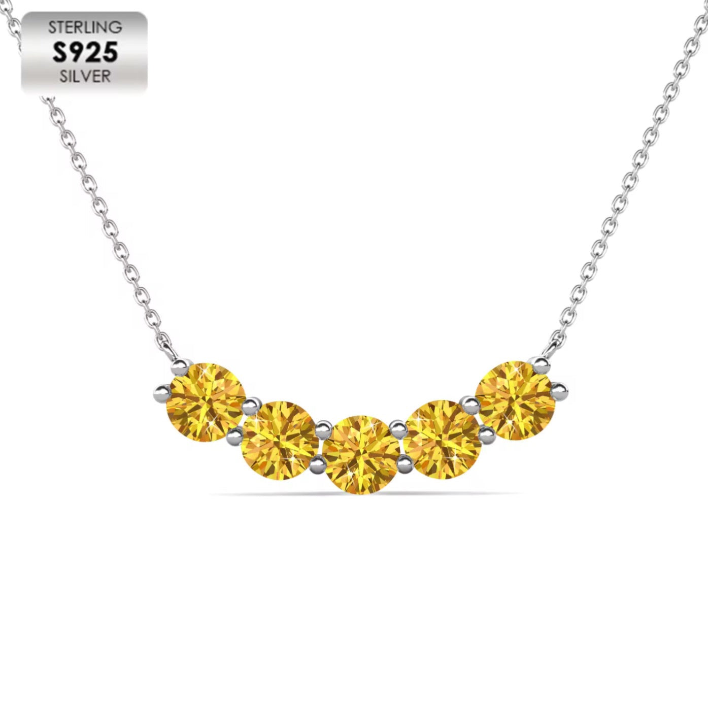 Five-row stone necklace