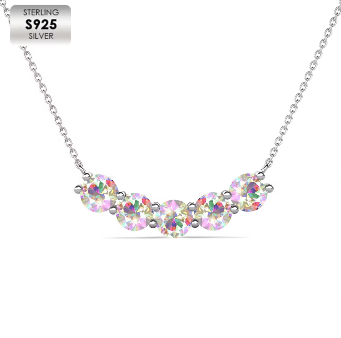 Five-row stone necklace