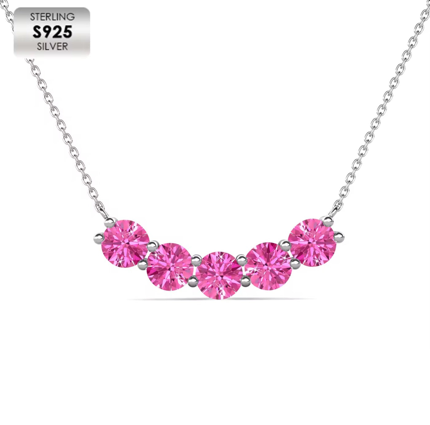 Five-row stone necklace