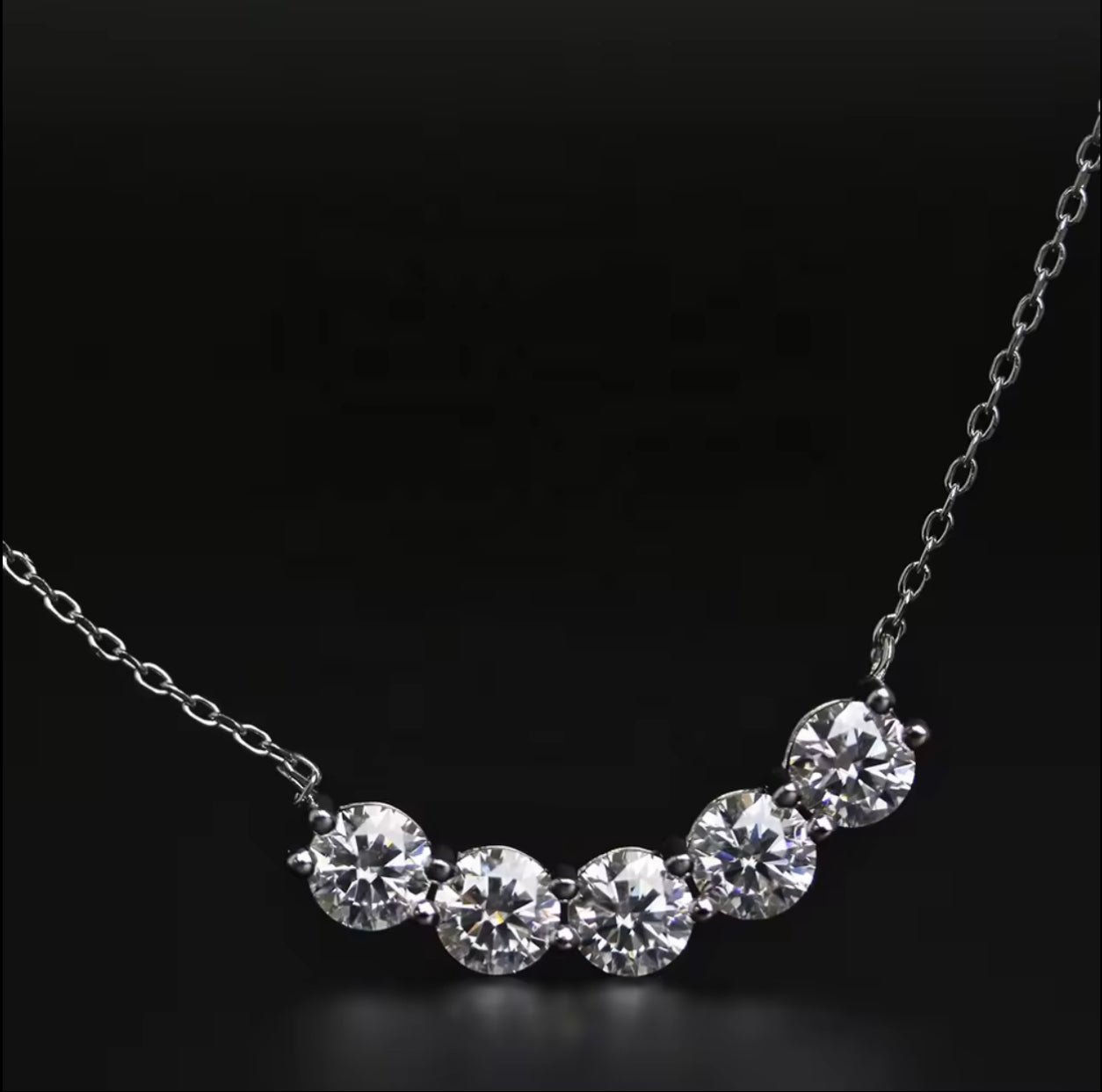 Five-row stone necklace