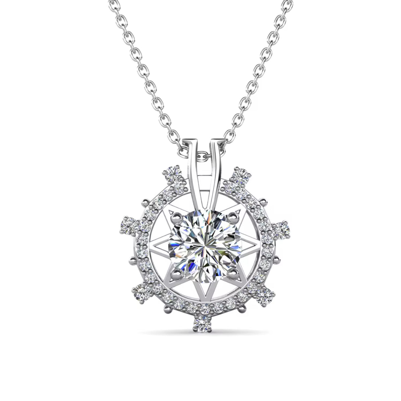 Compass motif necklace