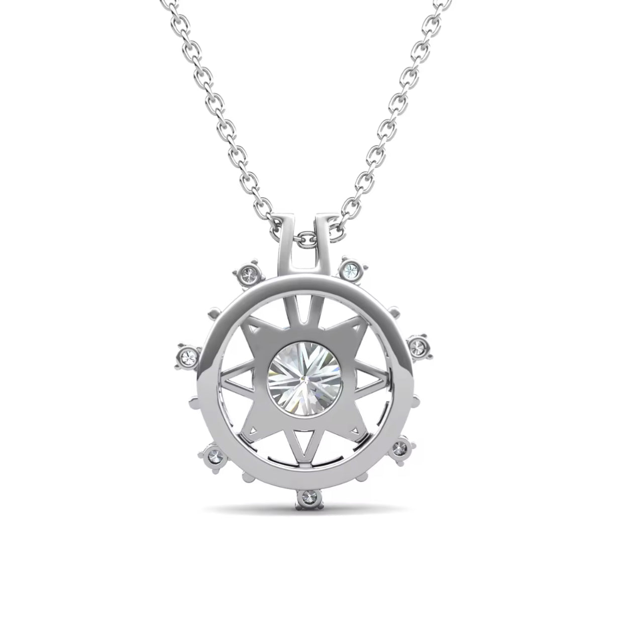 Compass motif necklace