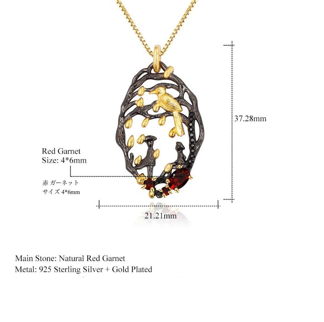 Garnet Painting Design Necklace