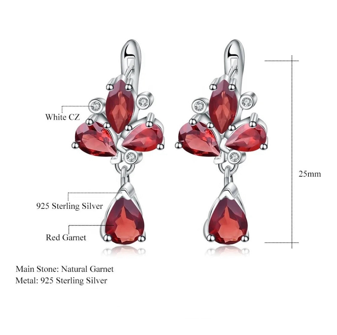 Garnet Handmade Earrings