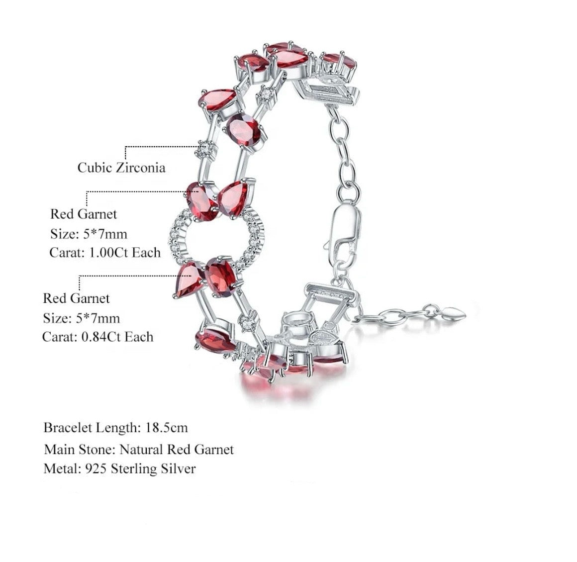 garnet chain bracelet
