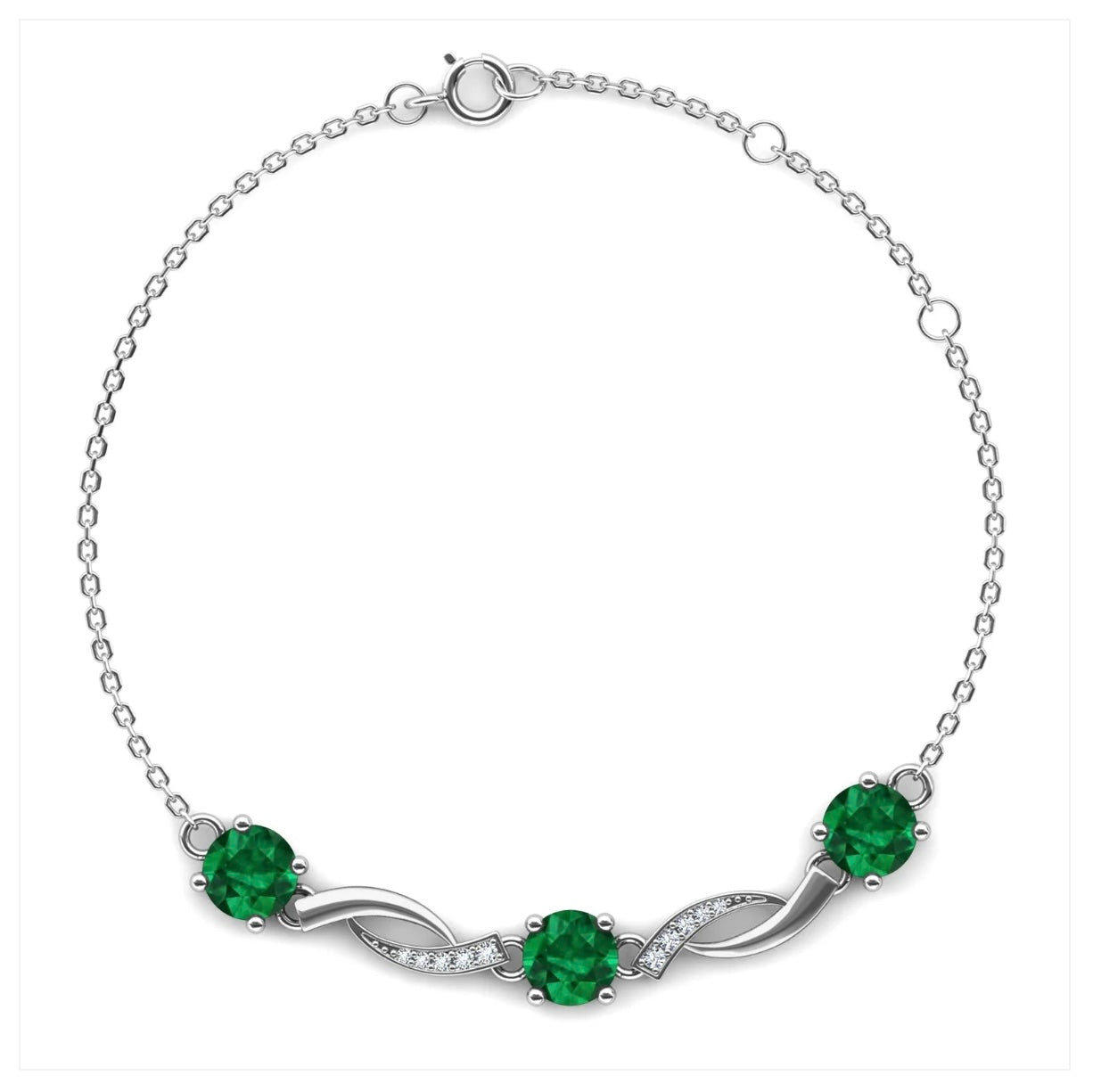 Emerald Twisted Design Bracelet