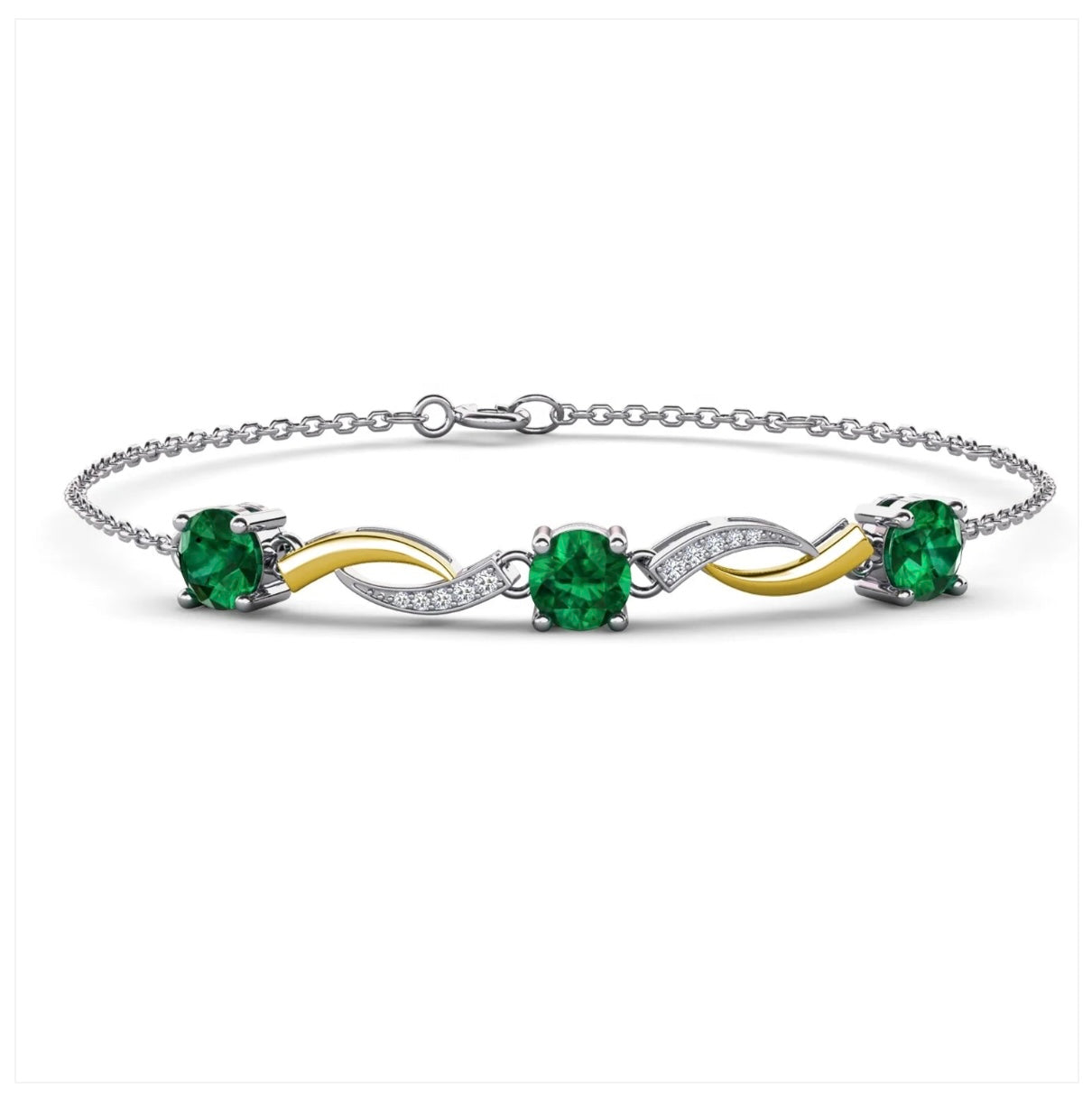 Emerald Twisted Design Bracelet