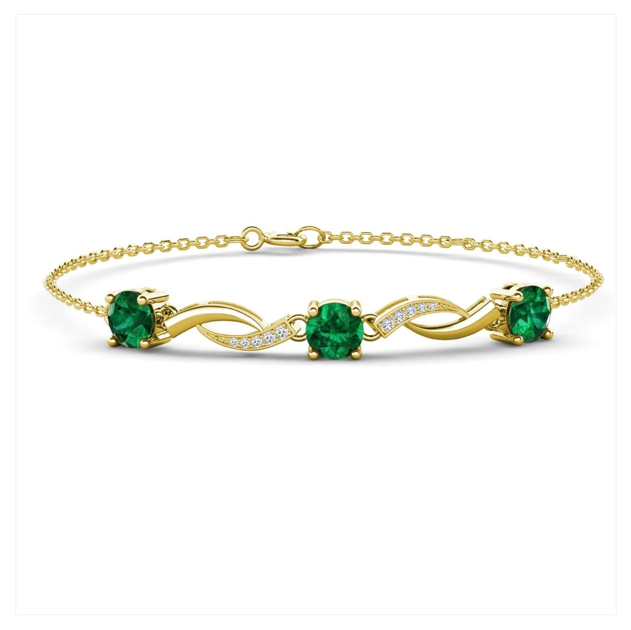 Emerald Twisted Design Bracelet