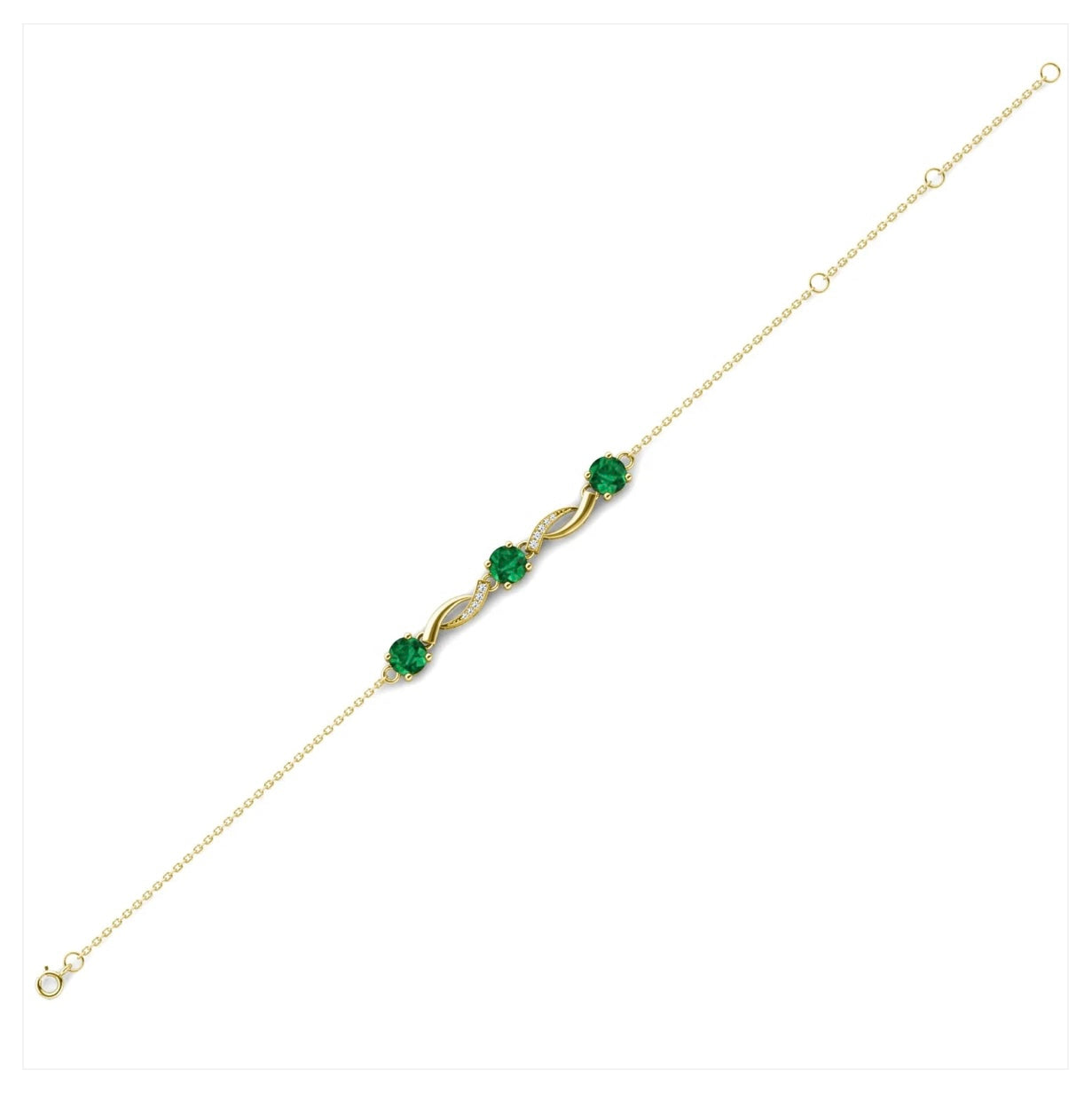 Emerald Twisted Design Bracelet