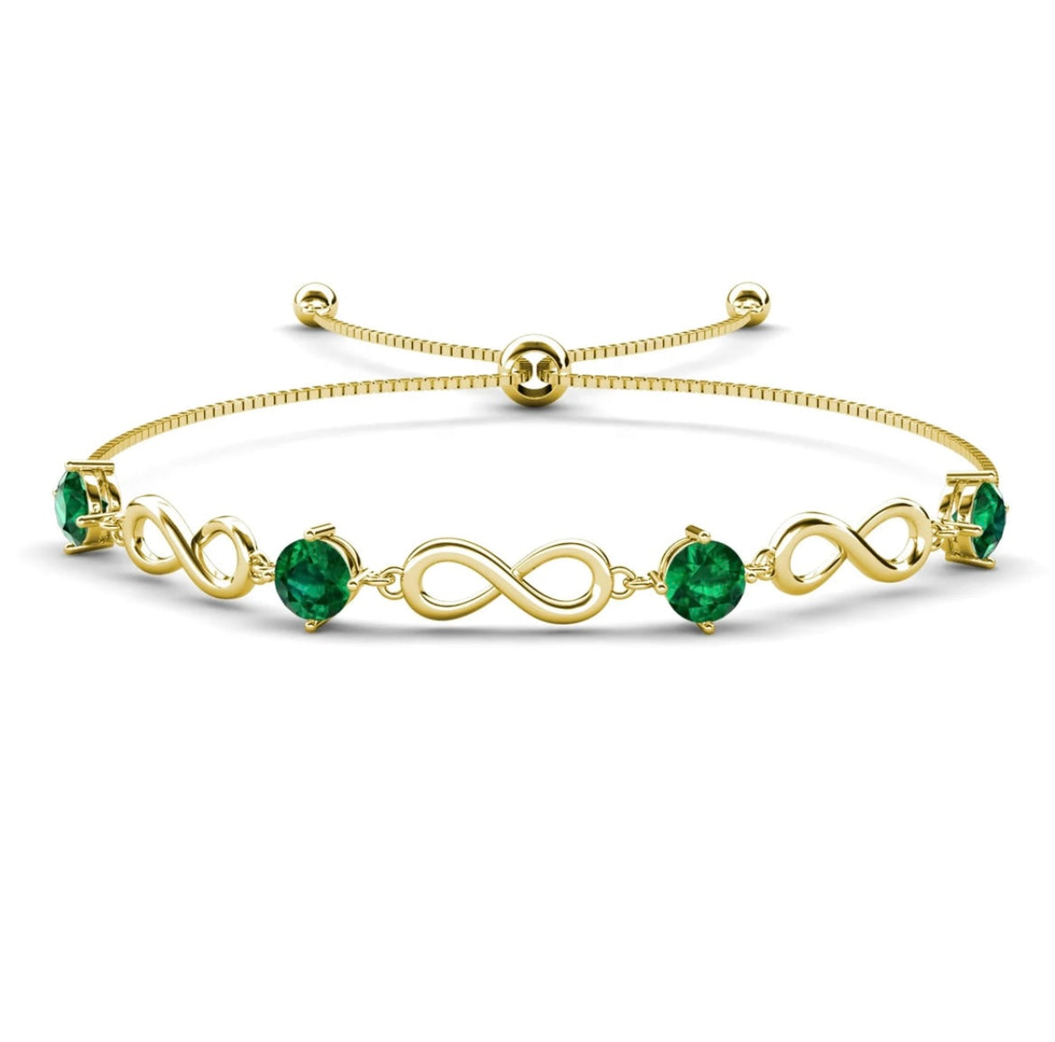 Emerald infinity motif bracelet