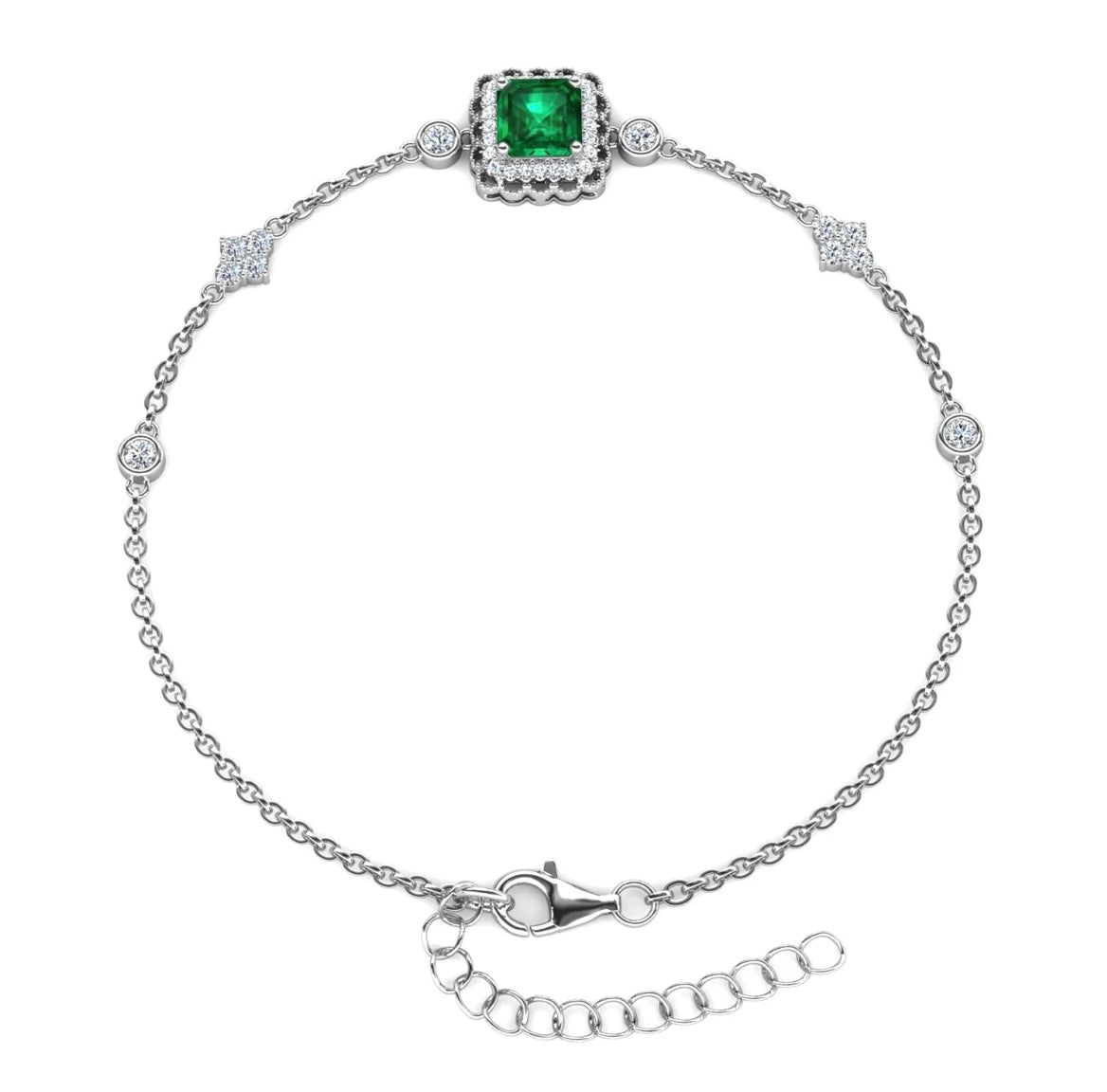 Emerald chain bracelet