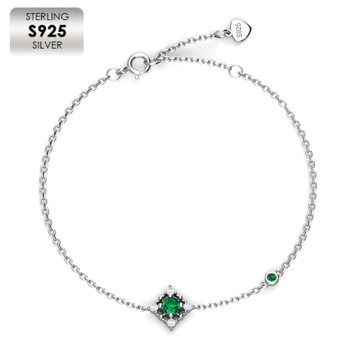 Emerald chain bracelet