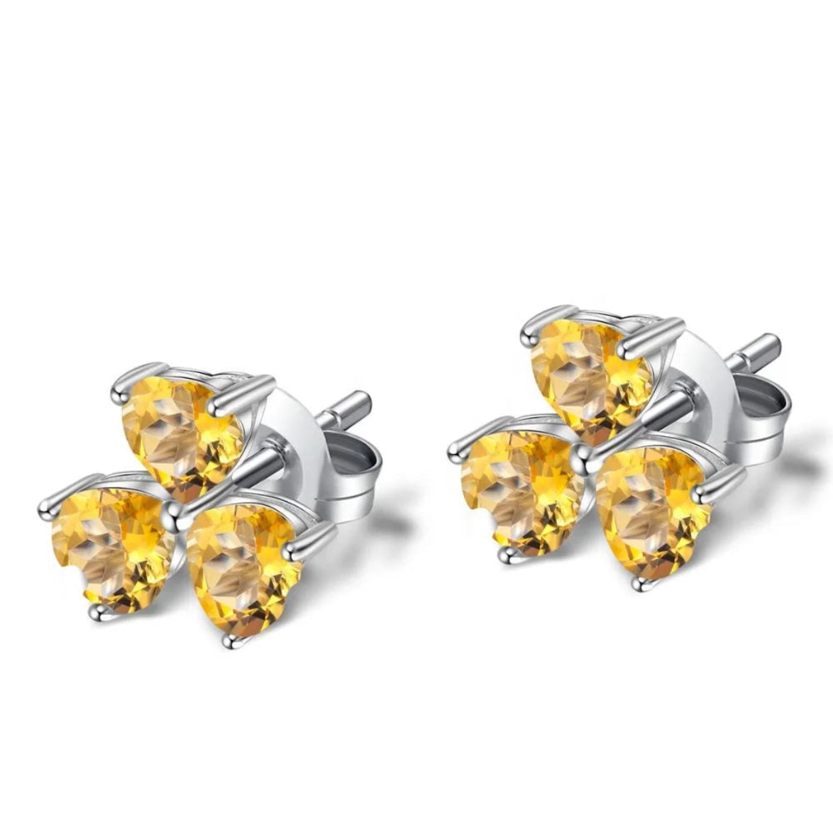 Citrine trefoil earrings