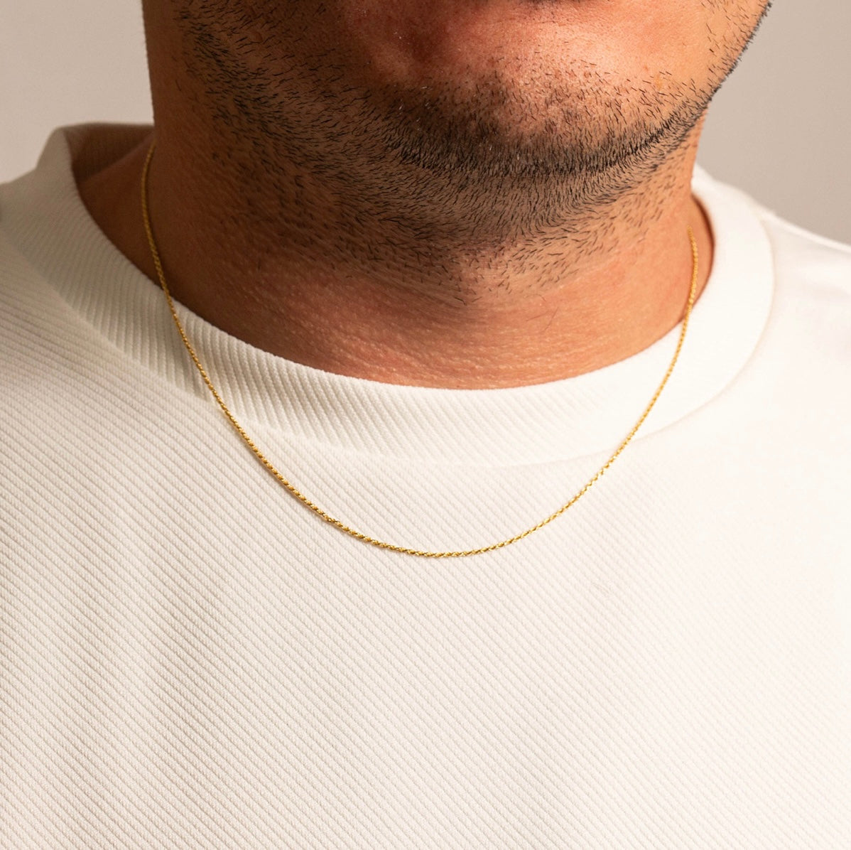 Gold Diamond Cut Rope Twisted Chain