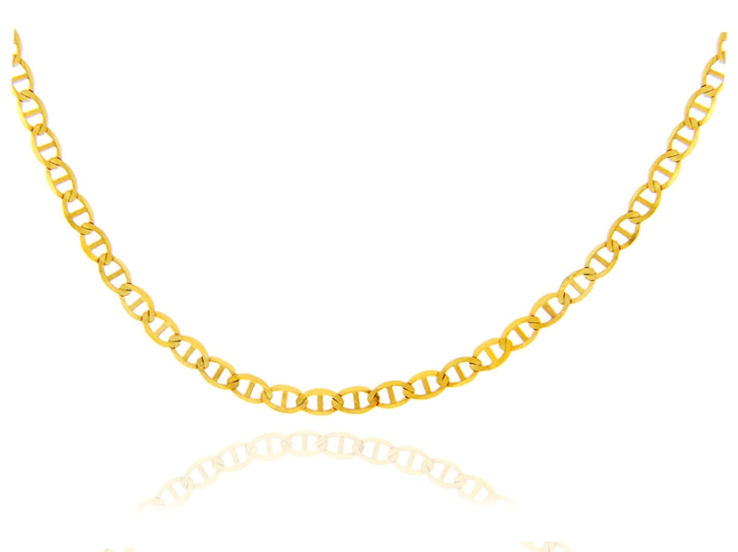 Gold Italian Flat Mariner Chain Link (M)