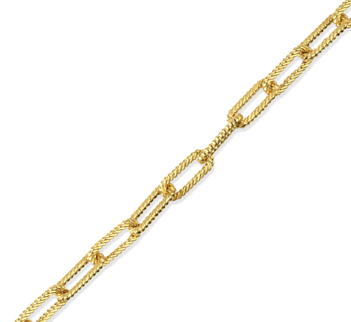 Gold Textured Paperclip Chain Link
