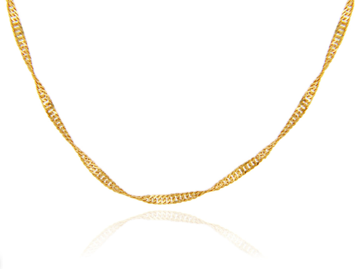 Gold Men's Singapore Twisted Chain Link