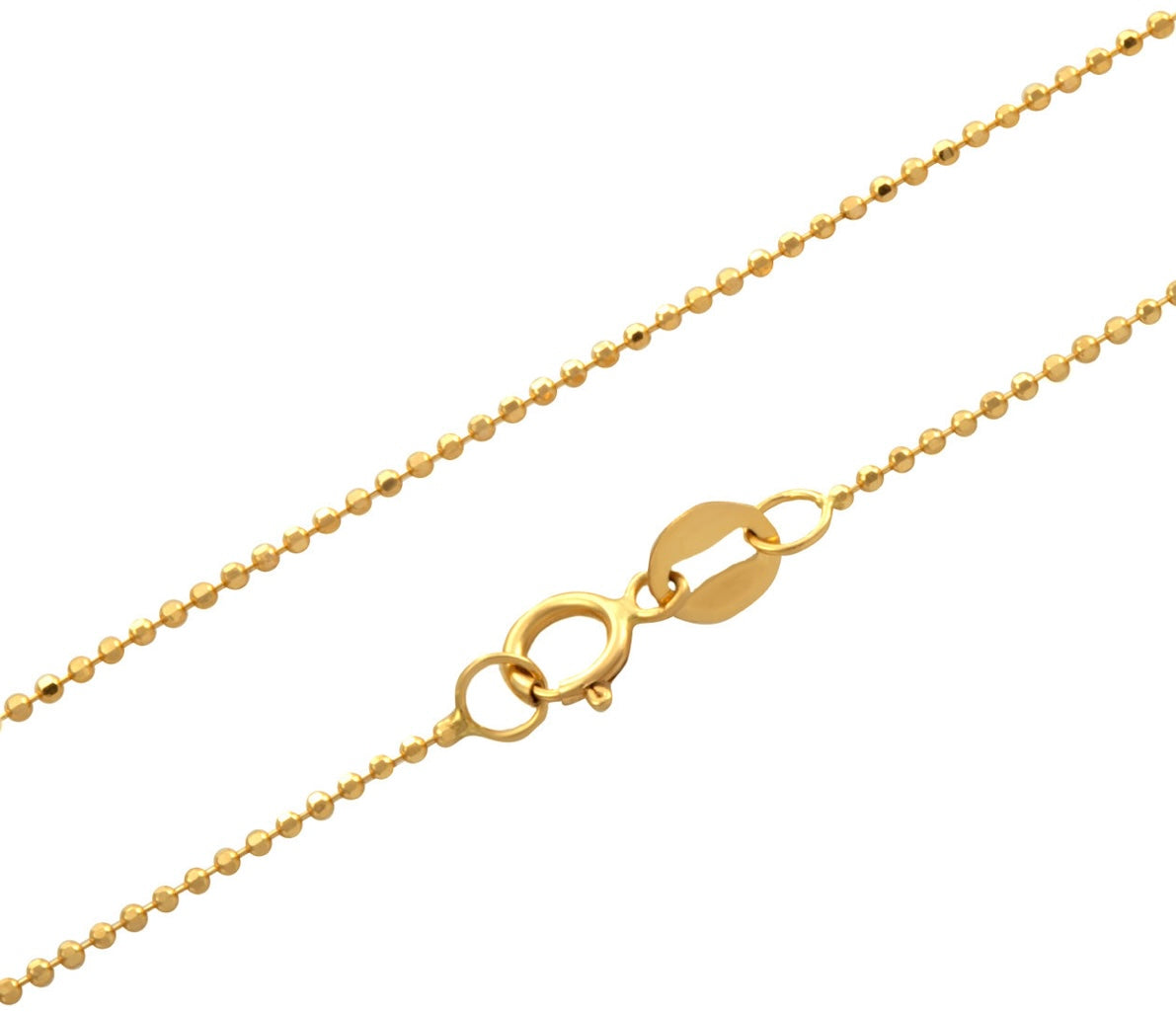 14K Gold Italian Ball Bead Chain Link Chain