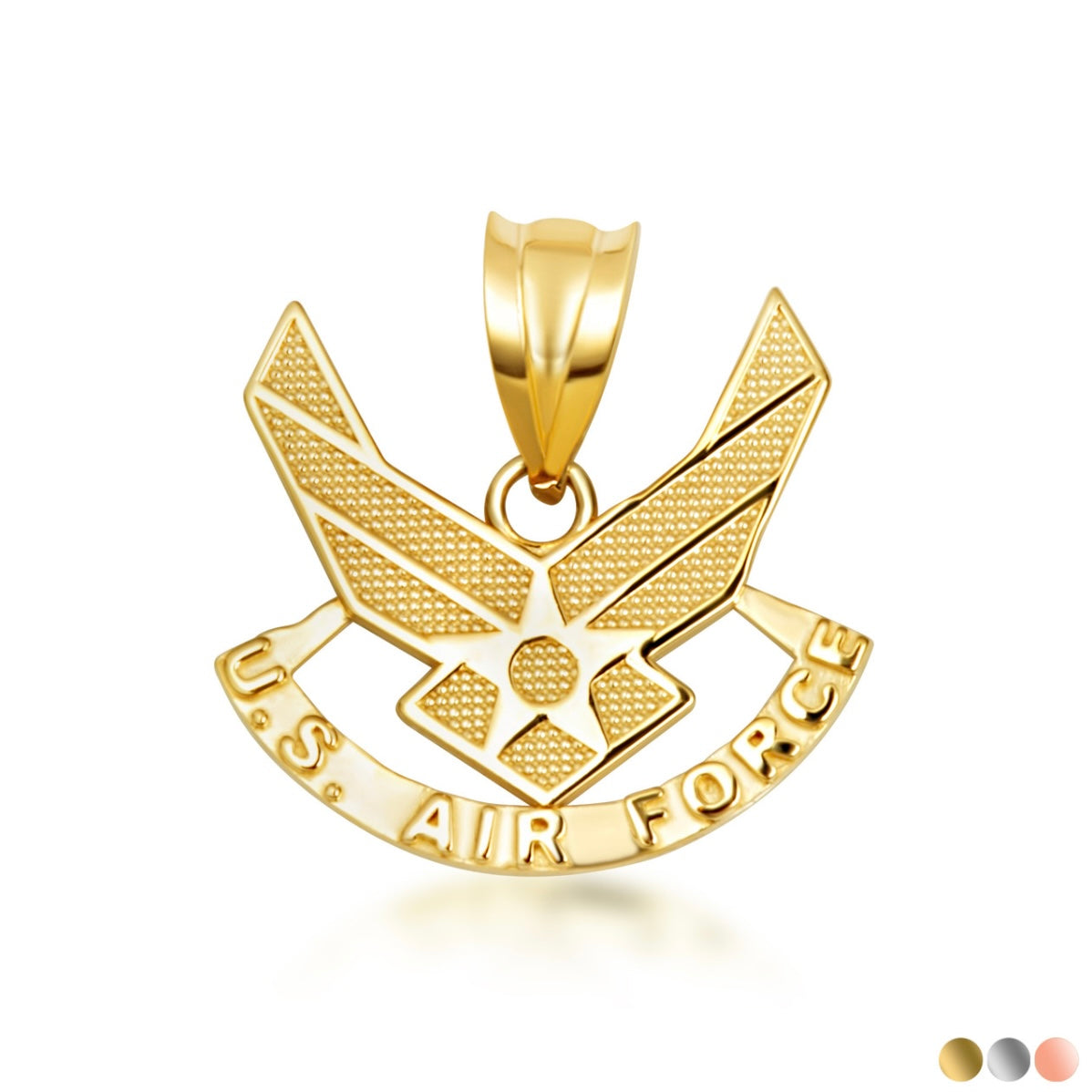 Gold United States Air Force Emblem Officially Licensed Pendant Chain