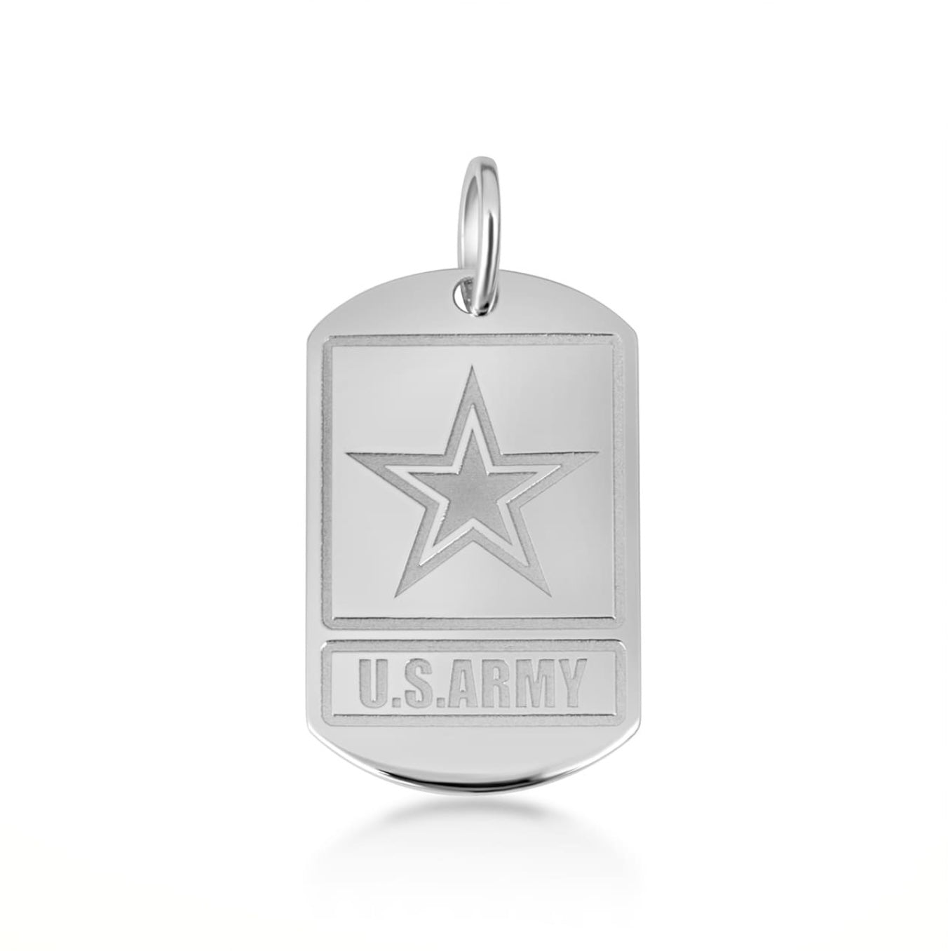 925 Sterling Silver United States Army Star Seal Officially Licensed Tag Pendant