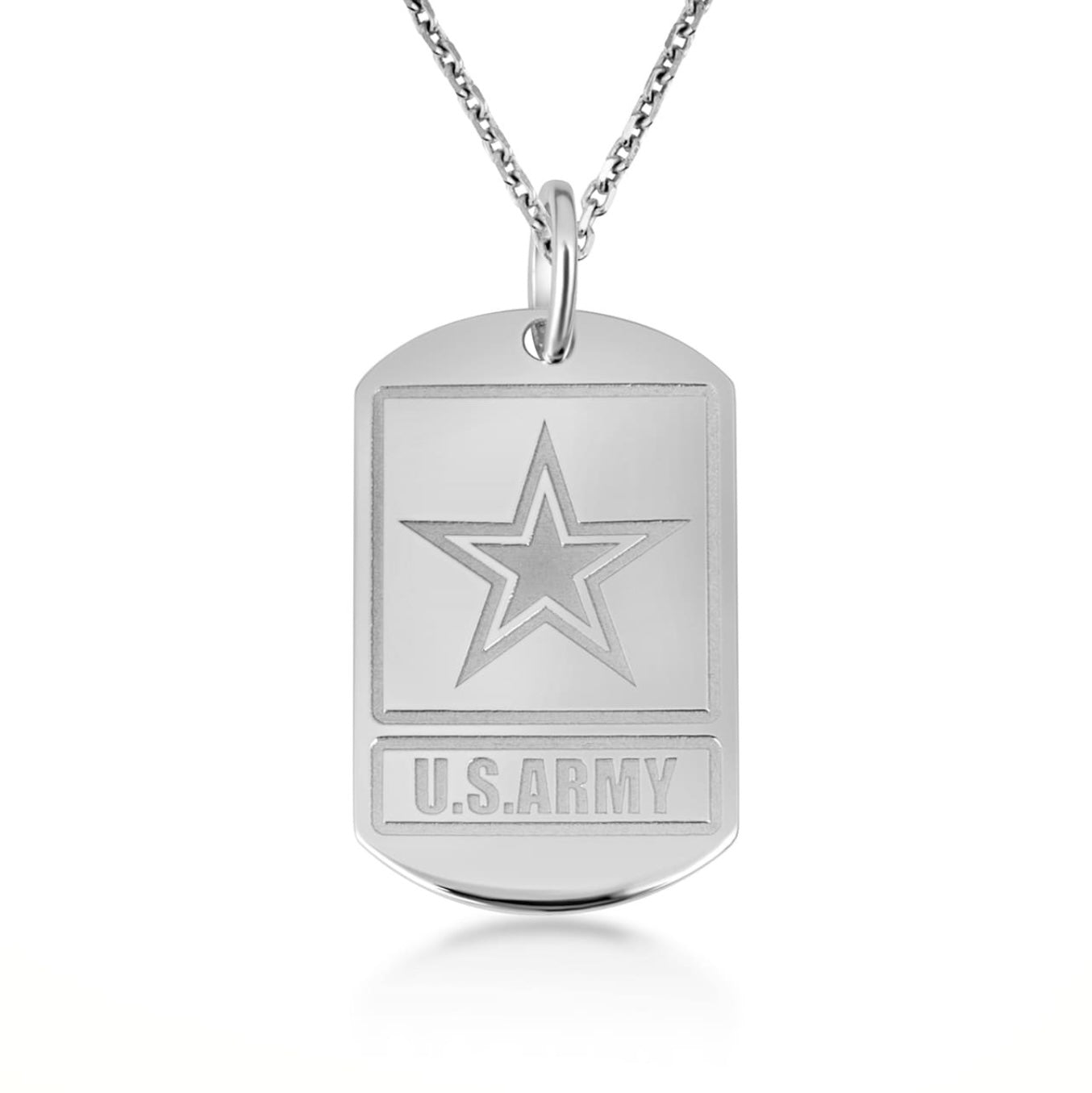 925 Sterling Silver United States Army Star Seal Officially Licensed Tag Pendant